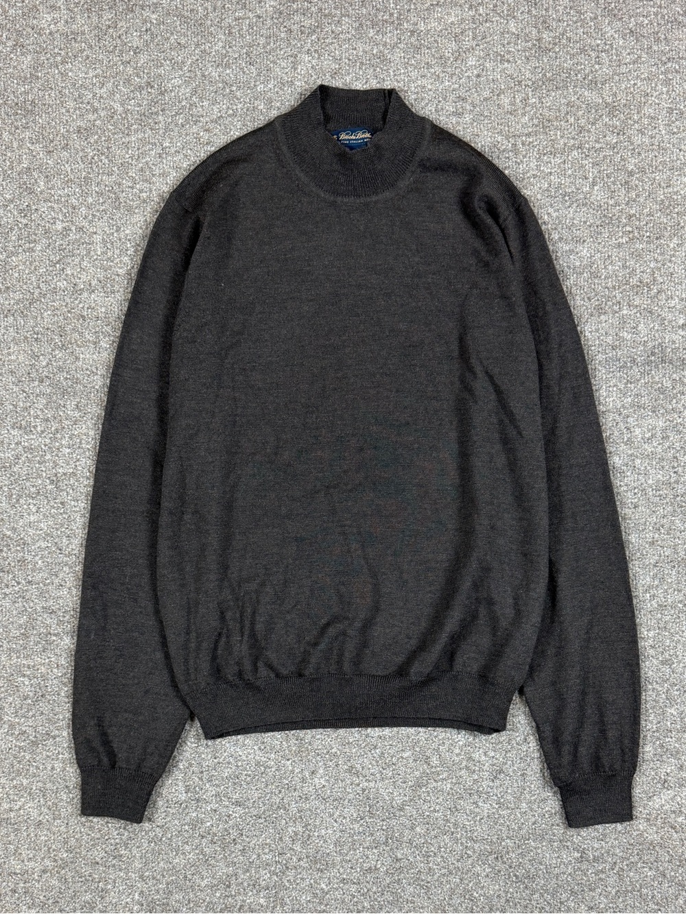 Vintage Brooks Brothers Brown Mock Neck Merino Wool Sweater Men’s Small 90s NWT